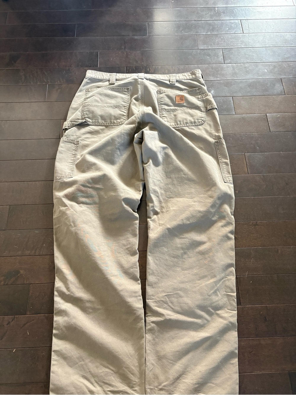 Carhartt Men's Khaki Cargo Work Pants - Reinforced Utility Style